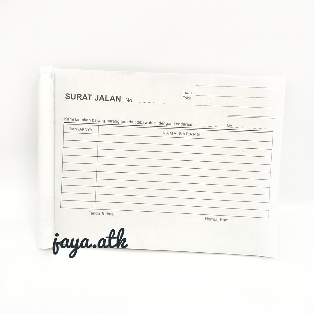 BUKU SURAT JALAN 3 PLY RANGKAP 3 NCR 1/2 FOLIO 60 LEMBAR BUKTI SURAT JALAN BARANG