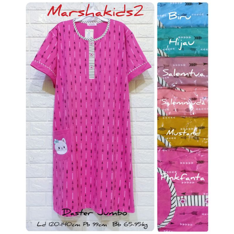 Daster kaos jumbo dewasa Lorita by Sofie daster kancing depan jumbo big size Ld 120cm-140cm