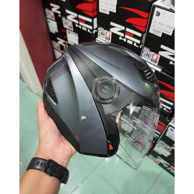 HELM ZEUS 610 TITANIUM ORIGINAL HELM TOURING ZEUS 610 TITANIUM HELM DOUBLE VISOR ZEUS ZS610 TITANIUM