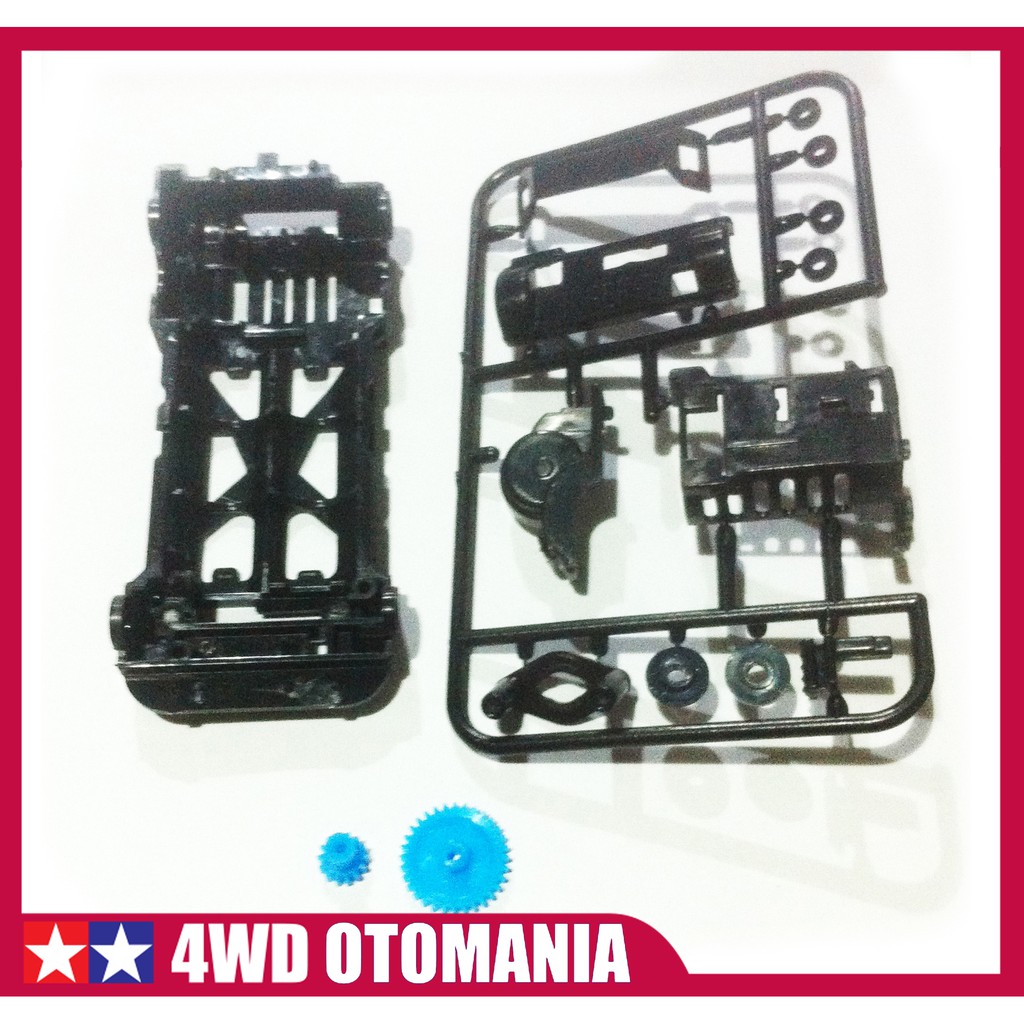 Tamiya # Chassis Super 1 (Buntung) Hitam - HJH - Chassis Tamiya