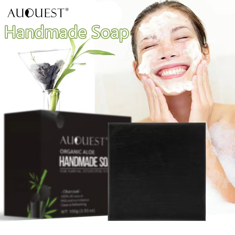 {Waktunya beli}AUQUEST Handmade soap 100g Sabun Muka Facial soap Sabun Face wash soap Bamboo -Charco