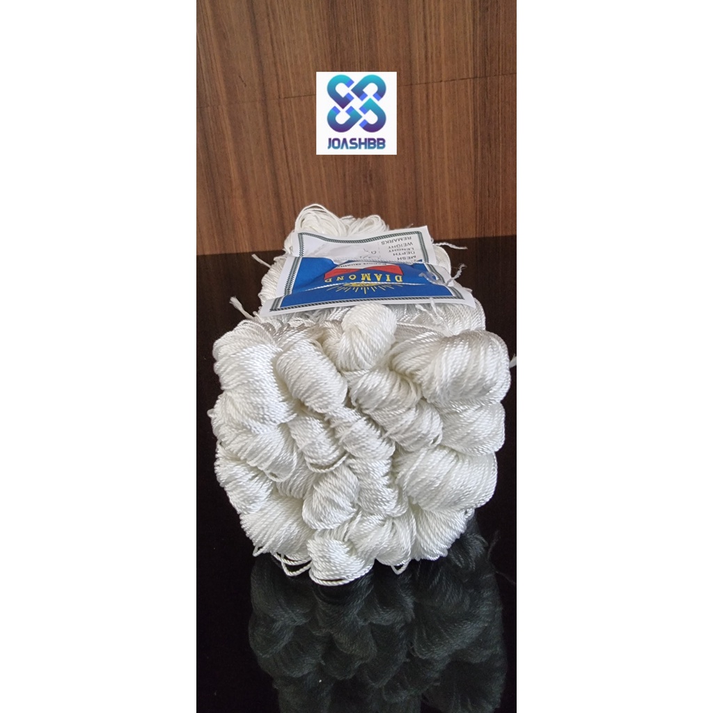 [1PAK] Benang Nylon Putih D9 - D24 +- 20ikat 400gram Export Quality / Benang rajut jala / Benang Nylon