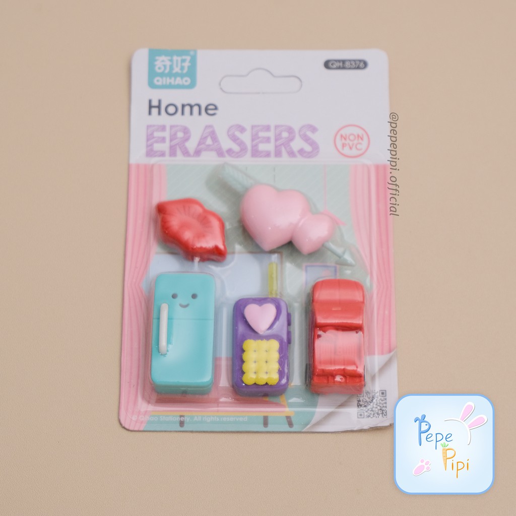 Penghapus Hao Home 3D Papan Eraser Setip Hapusan Home Mobil Pohon balon kulkas balon bunga