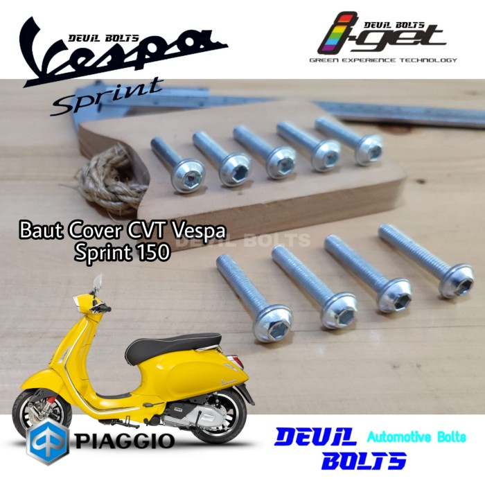 Baut Set Blok Cvt Vespa Matic Sprint Mode L Button Baja Karbon