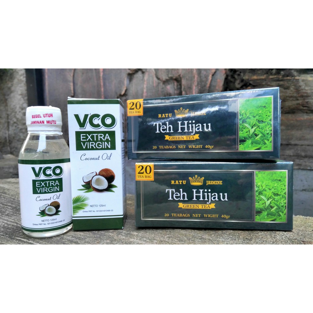 

Sepaket VCO Keto 125 ml dan Teh Hijau Green Tea