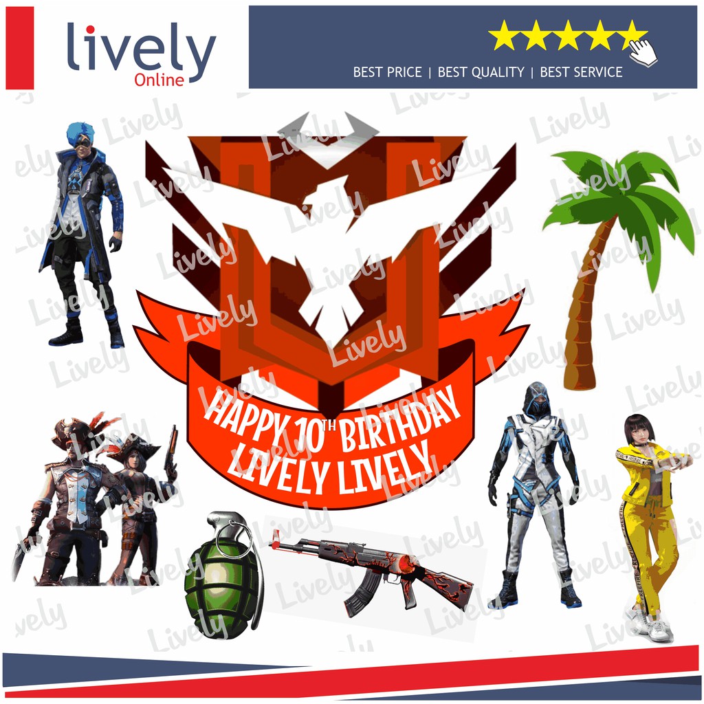 CUSTOM NAMA HIASAN KUE ULANG TAHUN KARAKTER FREE FIRE 06 CAKE TOPPER HAPPY BIRTHDAY Shopee Indonesia