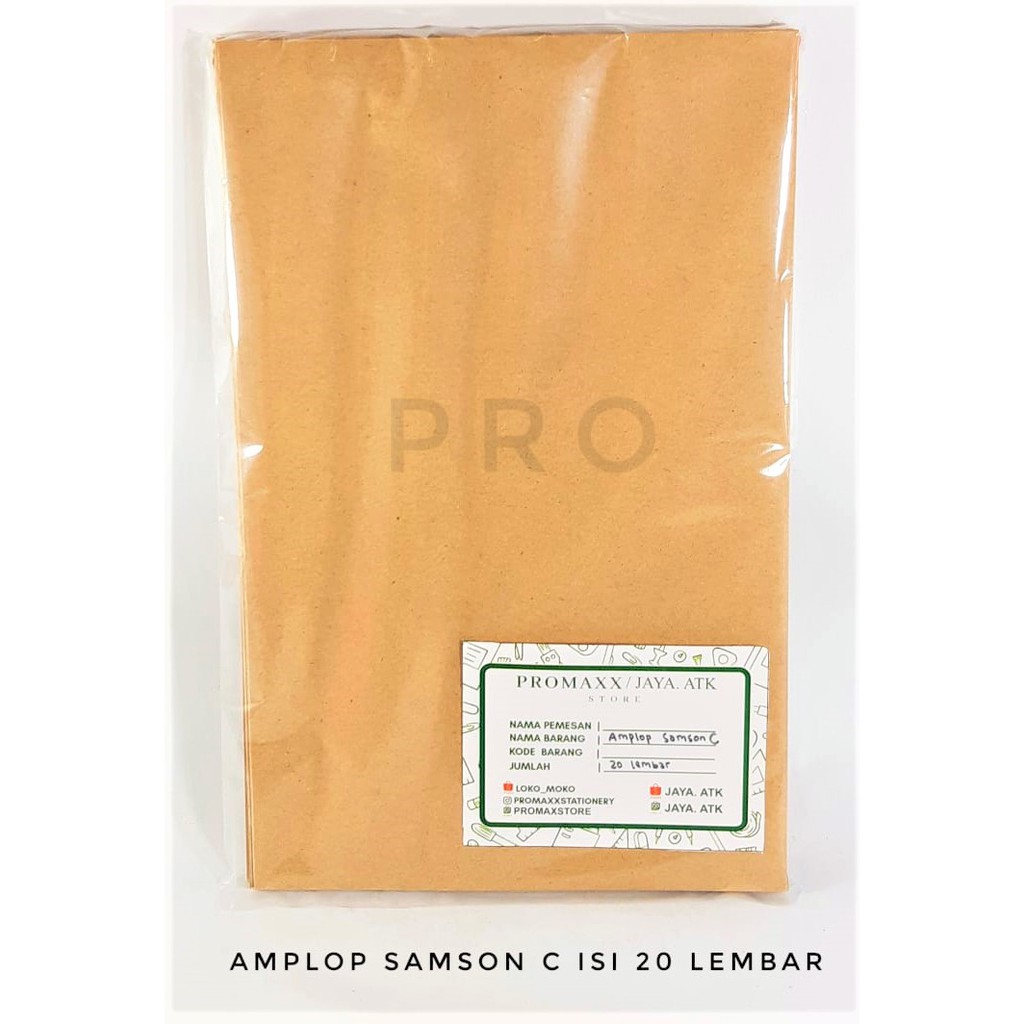 

AMPLOP COKLAT POLOS SAMSON C ( 1/2 Folio ) ISI 20 LEMBAR