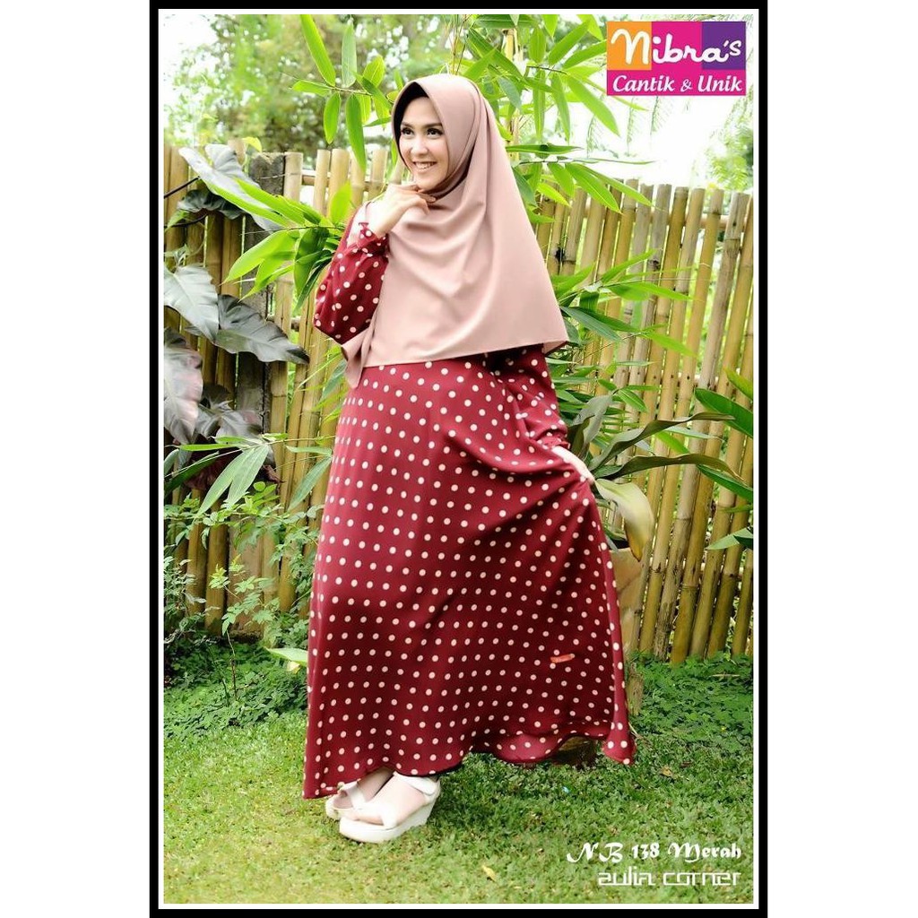 Baju Gamis Pesta Nibras NB 138 Merah Baju Wanita Terbaru Model Baju Gamis Modern