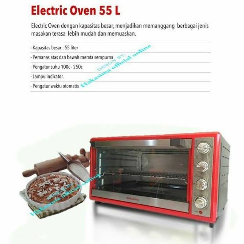 HAKASIMA ELECTRIC OVEN 55L SUDAH TERMASUK PACKING KAYU