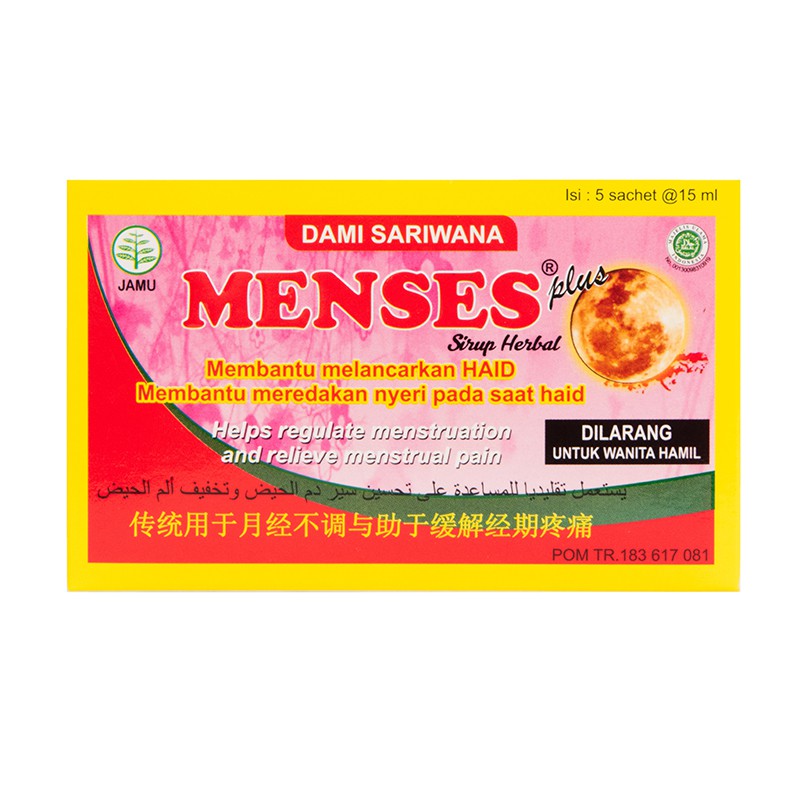 Menses Cair 5 Sachet - Dami Sariwana - Meredakan nyeri saat haid