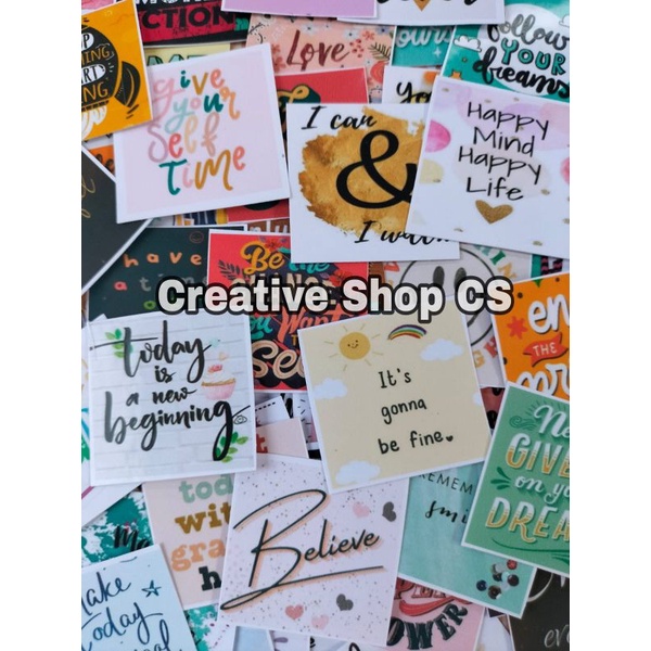 

(ISI 10 STIKER)STIKER SEMANGAT / SPIRIT STICKER / STIKER MOTIVASI / STICKER QUOTES / STICKER AESTHETIC / STIKER TUMBLR / STIKER LUCU / STIKER CUTE / STIKER GLOSSY