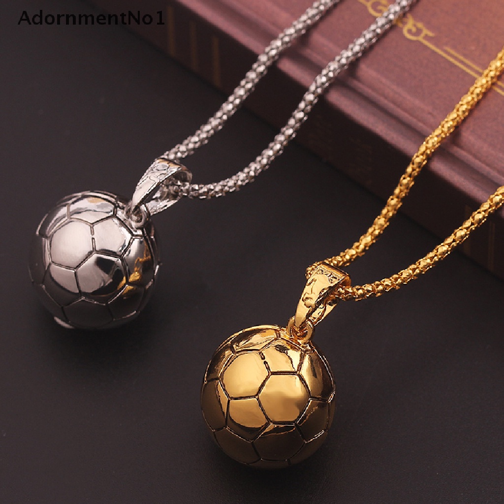 (AdornmentNo1) Kalung Rantai Alloy Pendan Bola Sepak Gaya Hip Hop Untuk Pria