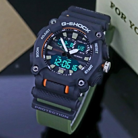 FAVORITE JAM TANGAN PRIA SPORT GSHOCK GA900 TALI HIJAU ARMY