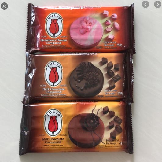 

Tulip Compound Chocolate 250gr Dark/Milk/White/Strawberry Tulip Coklat bakernbar99 Segera Dapatkan