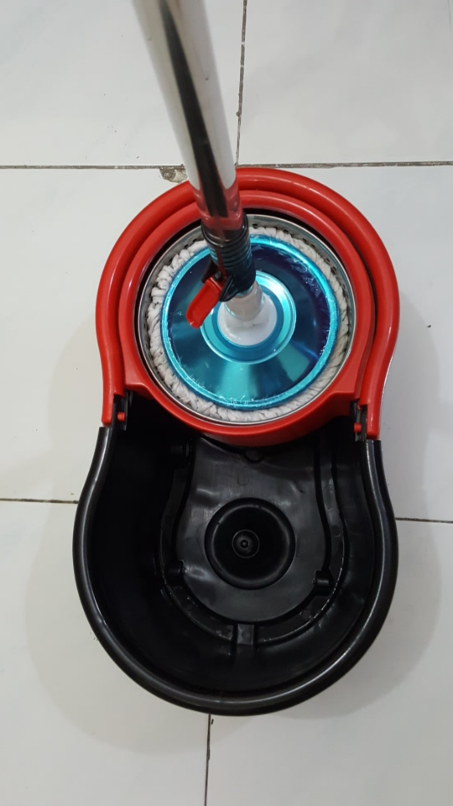 Bayar Ditempat-spin Mop Stainless Steel/kain Pel Praktis Tanpa Peres Tinggal Puter Naik Turun-murah