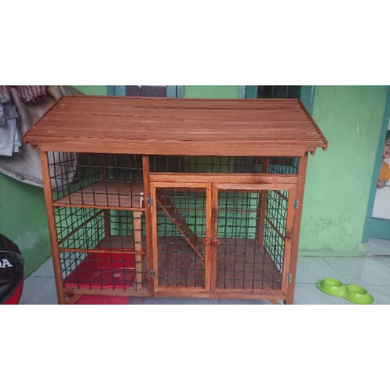 kandang kucing kayu jati