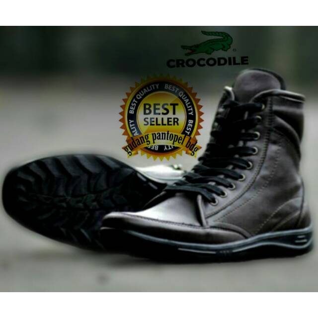 SEPATUPRIA CROCODILE Formal Kerja Kantor SEMI BOOTS Pria Kulit SWEDIAN Men Leather Shoes MENS hitam