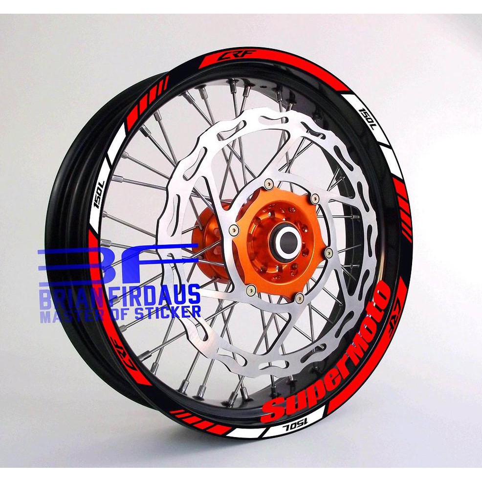 Stiker Velg Motor Rim Decal SuperMoto CRF 150 L Trail Motocross