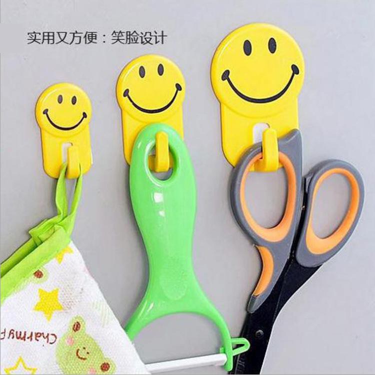 (BOW) Gantungan Hook Motif Smiley 1 Set isi 3 Pcs Dinding Baju Dapur Hook Wall