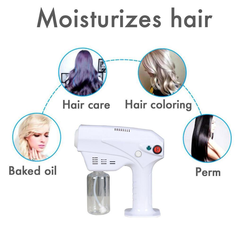 Hair Care Nano Hair Spray Gun 6 Nano Sprayer Machine Disinfection Blue Light Nano Mist Machine Beauty Tools