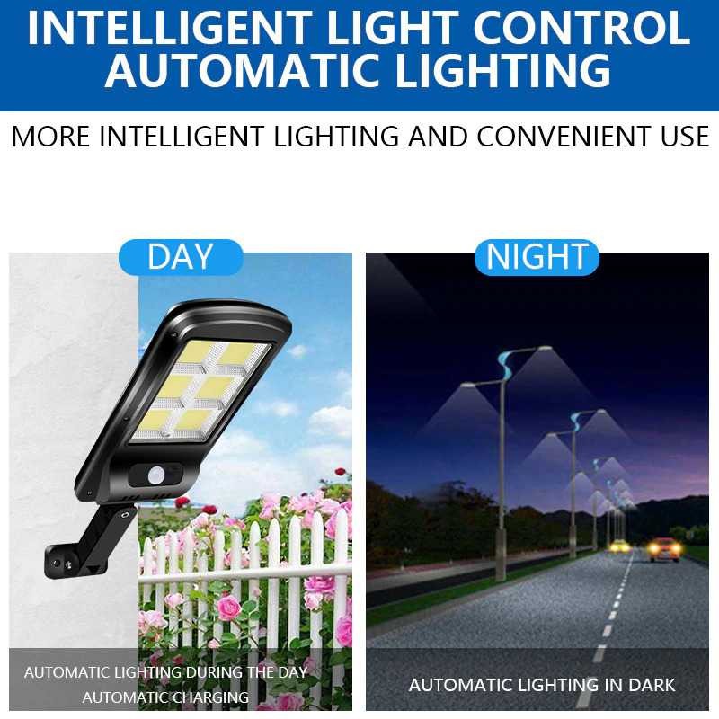 Lampu Solar 74 LED Dinding Taman Jalan Outdoor Sensor Gerak Waterproof