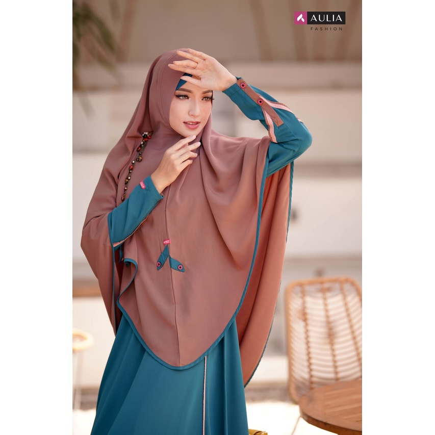 set gamis ZEELA tropical blue ready XL1 by aulia fashion