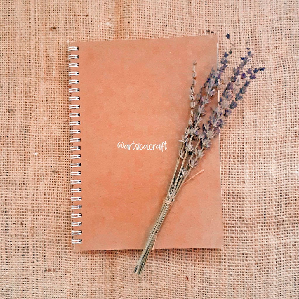 

Notebook/Journal A5 Vintage Kraft Coklat Grid Dot Ruled Plain Ring Besi Spiral Catatan Harian
