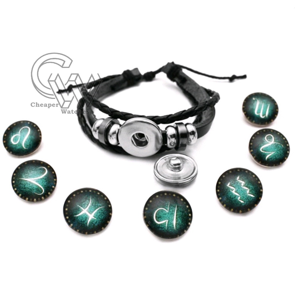 Cheaper-Gelang Zodiak Glow In The Dark Gelang Kulit Tangan Couple Unisex Cowok Cewek Fashion Korea Termurah