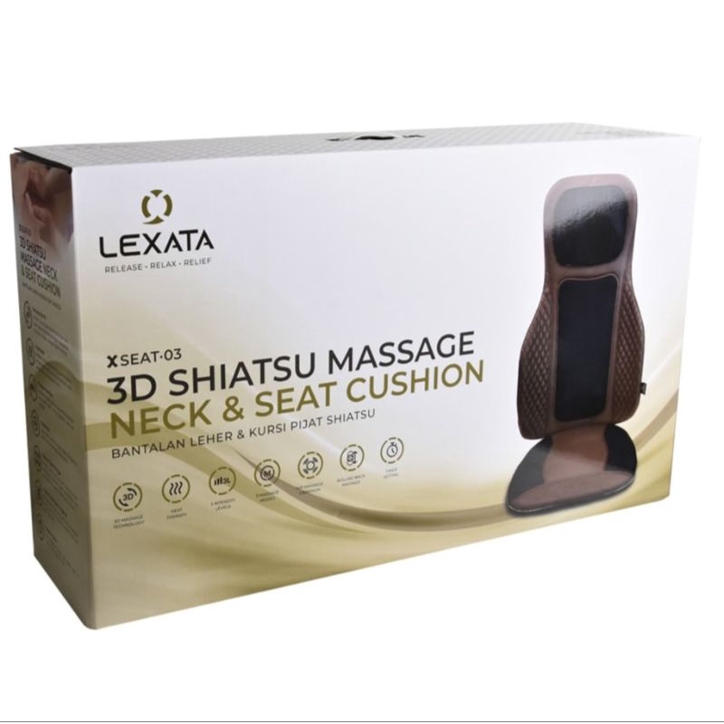 LEXATA BANTALAN Pijat Leher Dan Kursi Pijat Shiatsu Hitam/Cokelat