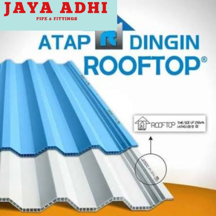 Atap PVC Kanopi Rooftop Putih / Biru Doff