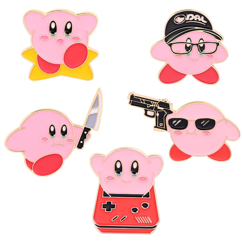 Bros Pin Desain Kartun Star Kirby Warna Pink Gaya Jepang Untuk Aksesoris Pasangan