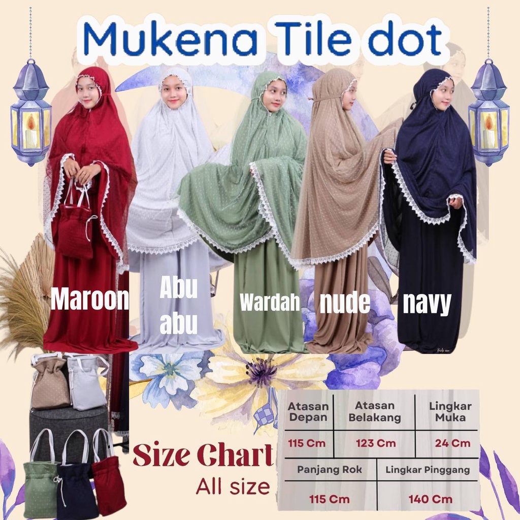 Mukena Tile Dot Renda