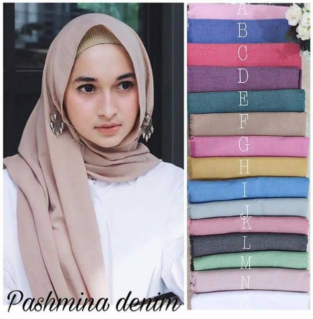 TERMURAH PASHMINA DENIM / PASMINA KATUN DENIM RAWIS