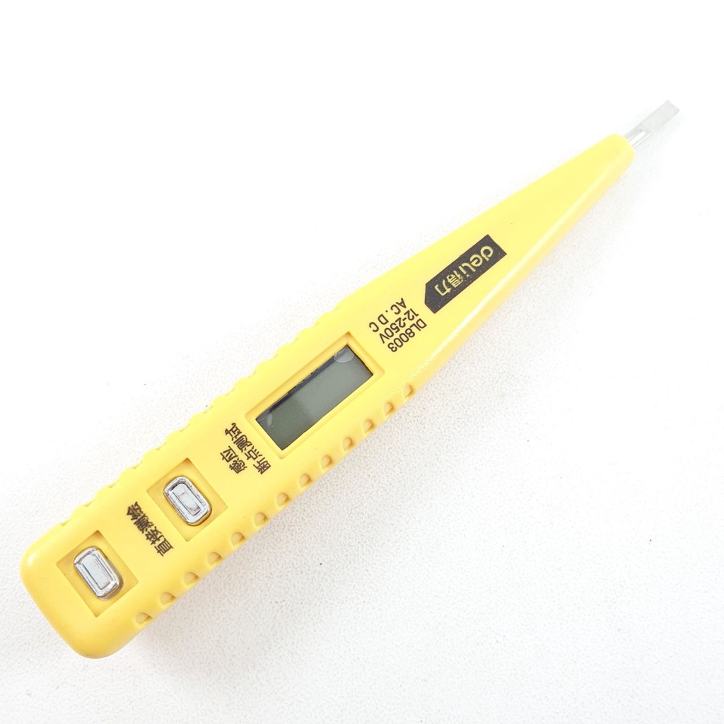 Testpen Digital AC DC Deli DL8003 Tespen 12-250 Volt Panjang 13cm Tester Pen