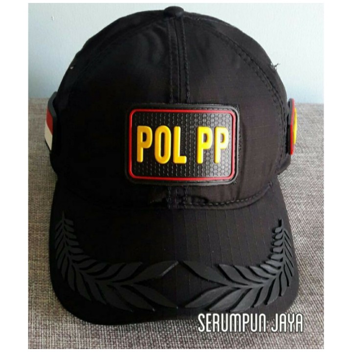 TOPI POL PP PAMEN - TOPI POL PP PAMEN HITAM 3PATCH