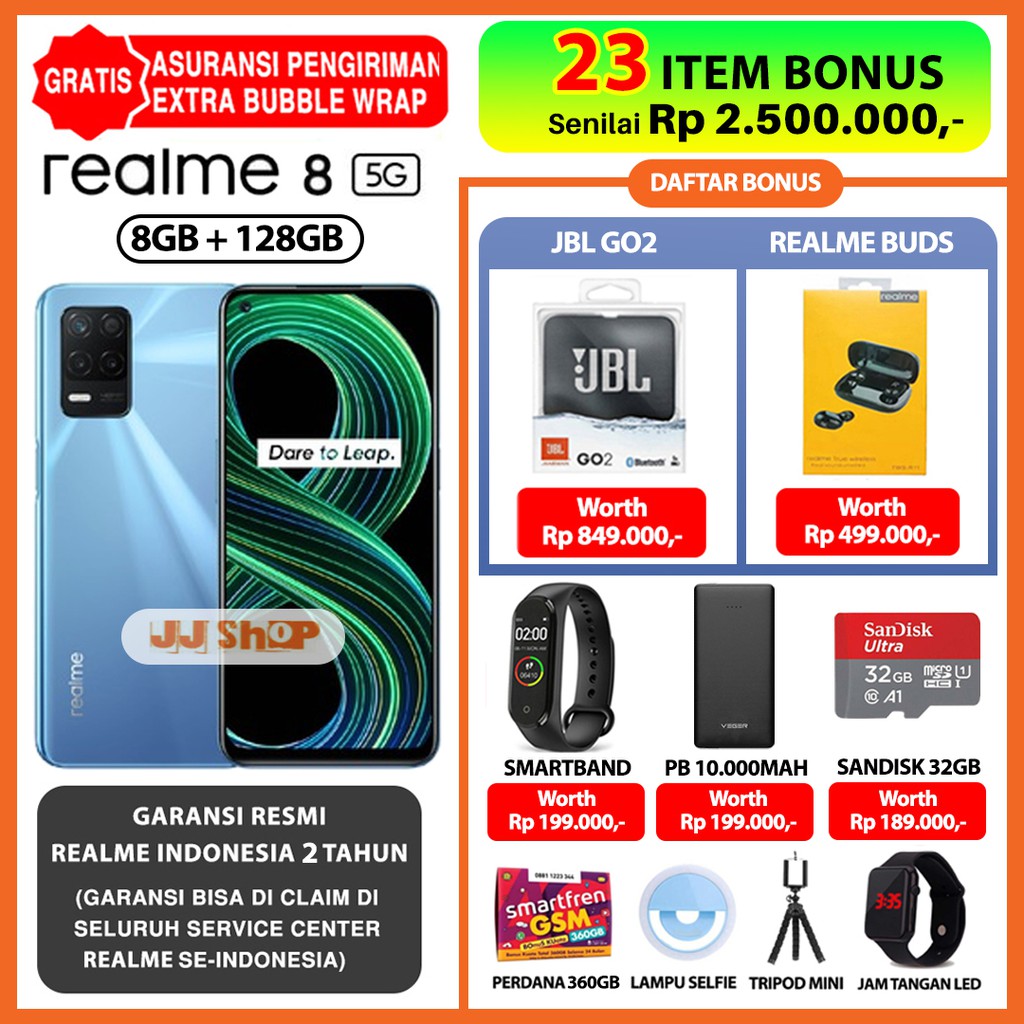 REALME 8 5G 8/128 GB RAM 8GB ROM 128GB GARANSI RESMI