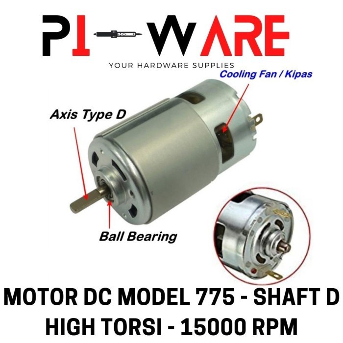 Motor 775 DC 12V 10000RPM High Speed Double Single Shaft Low Noise Dinamo 775 12 Volt Round D Shaft Penggerak