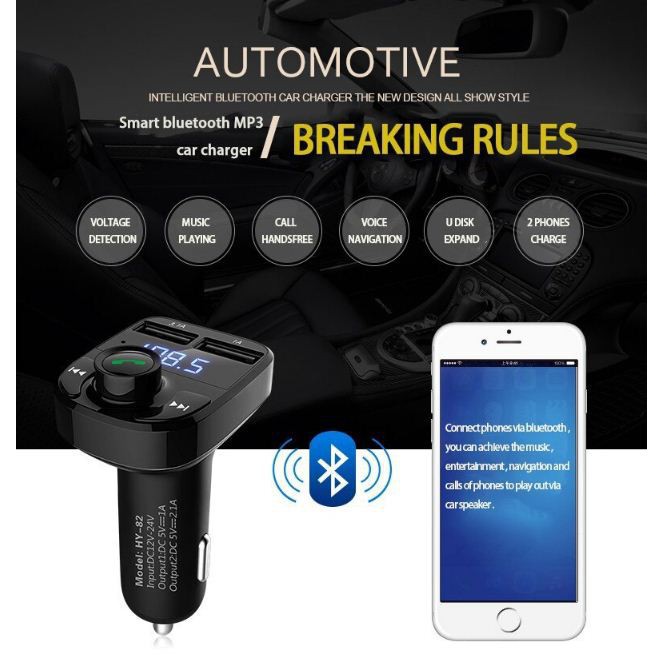 Bluetooth receiver  Car Charger  Mobil 2 Port USB Modulation MP3 Transmitter Dengan Bluetooth ORIGINAL 3.1 Amper