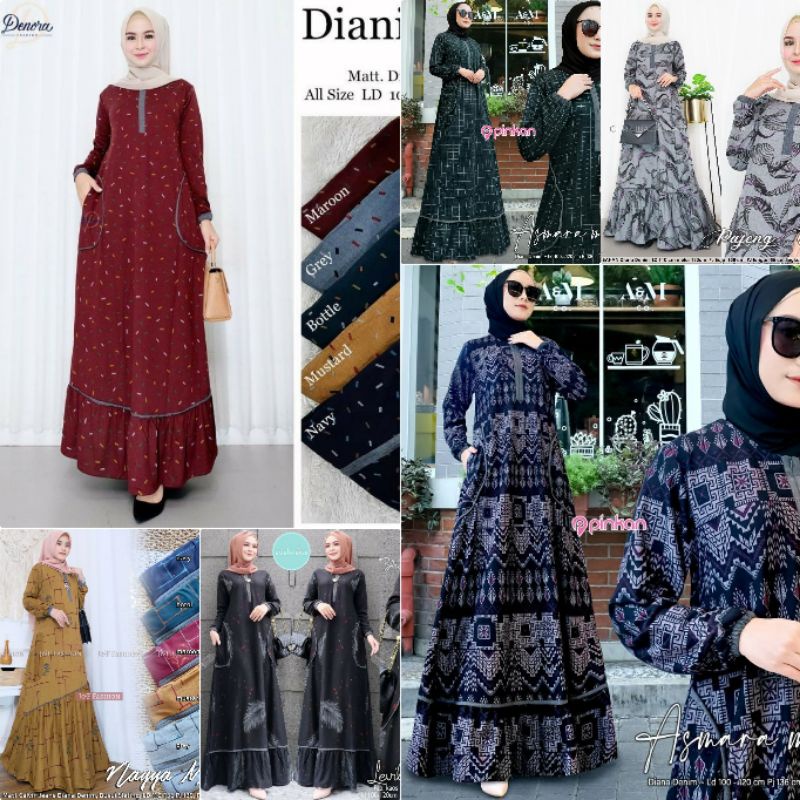 Gamis Wanita Calvin Jeans Diana Busui Tebal Melar Nyaman di Pakai Fane Levila Gamis Muslim Kekinian-4