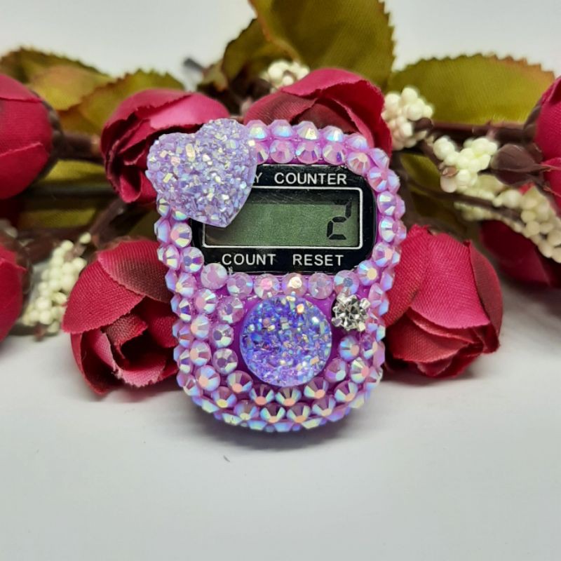ungu love tasbih digital hias tasdig alat hitung dzikir umroh haji tally counter pengajian souvenir