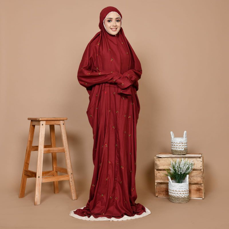 mukena terusan bahan katun / mukena katun murah