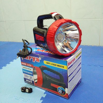 Surya Lampu Emergency + Senter Led 2 in 1 BigSize SHT L1020 Super LED 10w + Light LED 20 SMD