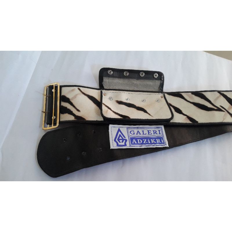 Sabuk otok full kulit gak campuran / sabuk bopo / sabuk kulit sabuk jawara /motif macan putih
