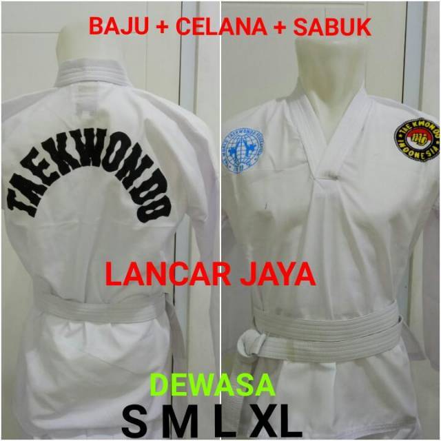 BAJU TAEKWONDO 1 STEL DEWASA - SABUK PUTIH  Shopee Indonesia