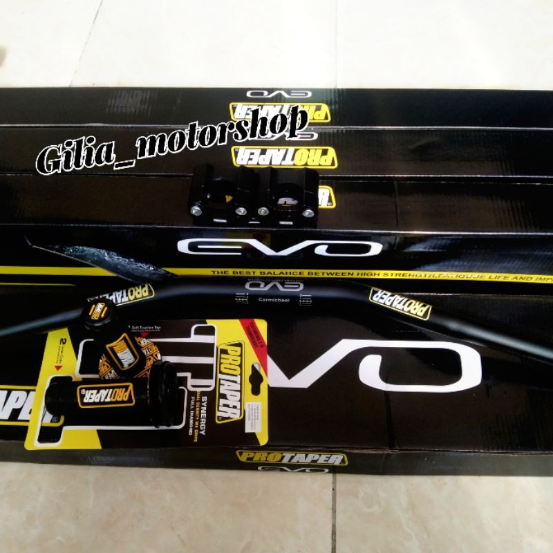 Stang Fatbar Evo+Raiser Stang Protaper Low Stang Motor+grip protaper klx trail vixion tiger nmax pcx