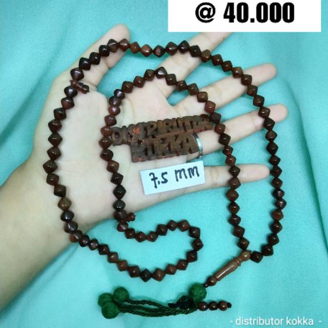 ( SUPER MURAH ) Grosir 5 pcs tasbih Kokka kaukah kaokah fukakah koka wajik rumbai 7,5 coklat