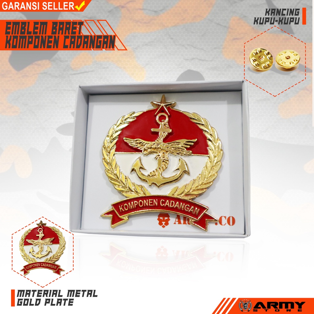 Emblem baret komponen cadangan / pin komcad