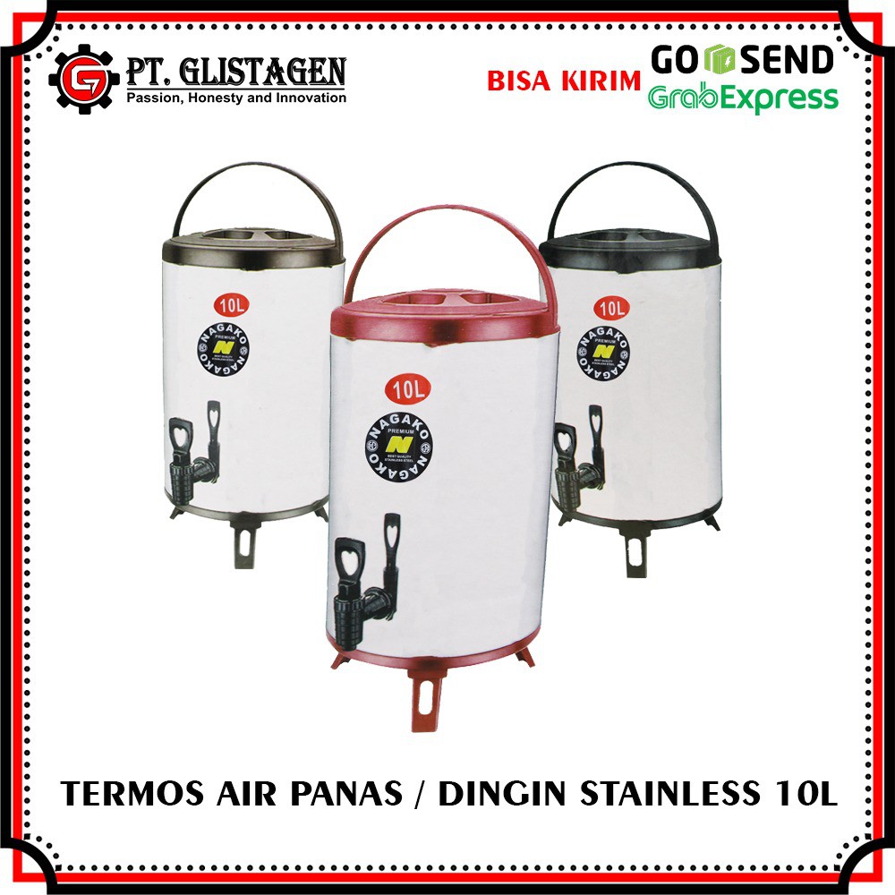 Termos Dispenser Air Panas dan Dingin / Milk Bucket / Vacum Jug 10 Ltr