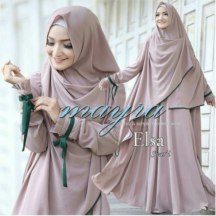 Gamis Syari gamis new elsa syari coklat muda Murah
