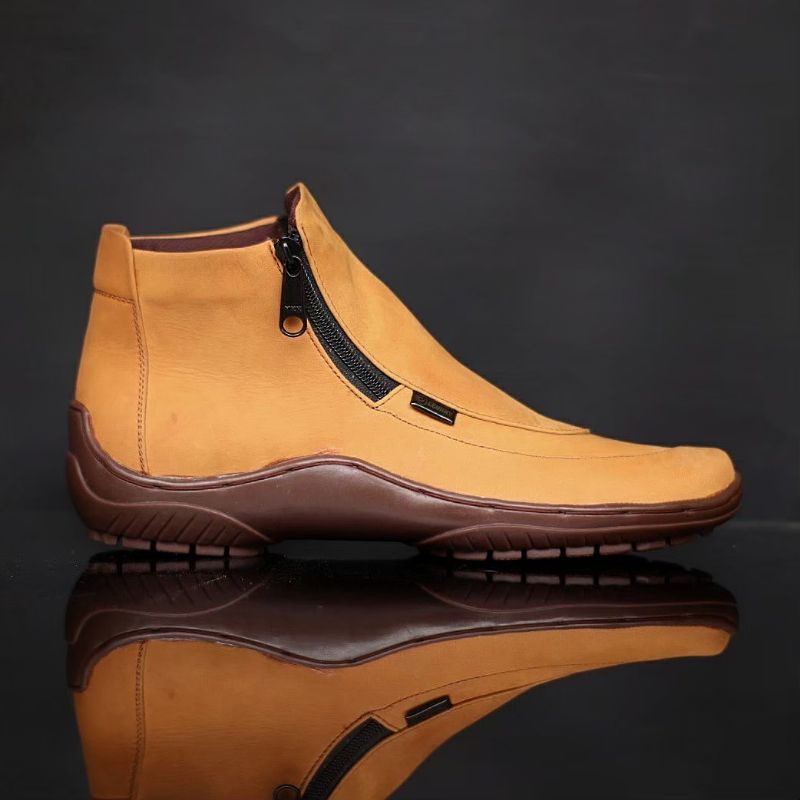 WOLF x CORRA 38 sd 44 Aloof Brozip Sepatu Boots Zipper Pria Sleting Original Kulit Asli